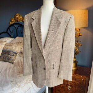Abraham Moon Wool & Silk Tan Tweed Blazer Sports Jacket